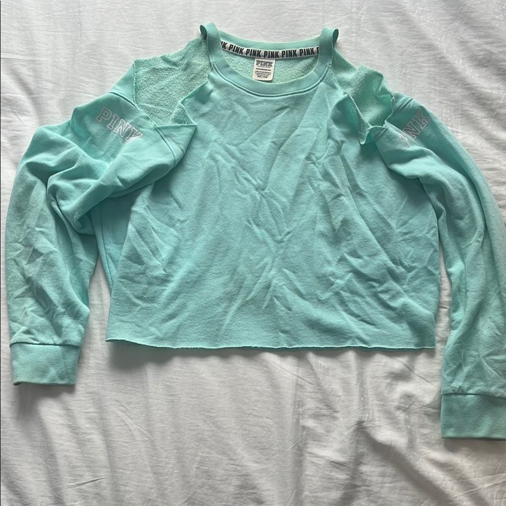 PINK Victoria's Secret Aqua Long Sleeve Top